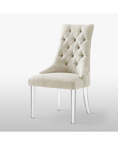 Inspired Home Marilyn Button Tufted Dining Chair With Acrylic Legs Set Of 2 Reviews Furniture Macy S