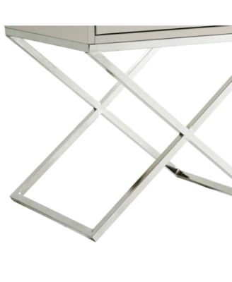 Gekko Lacquer Nightstand with Metal X-Legs