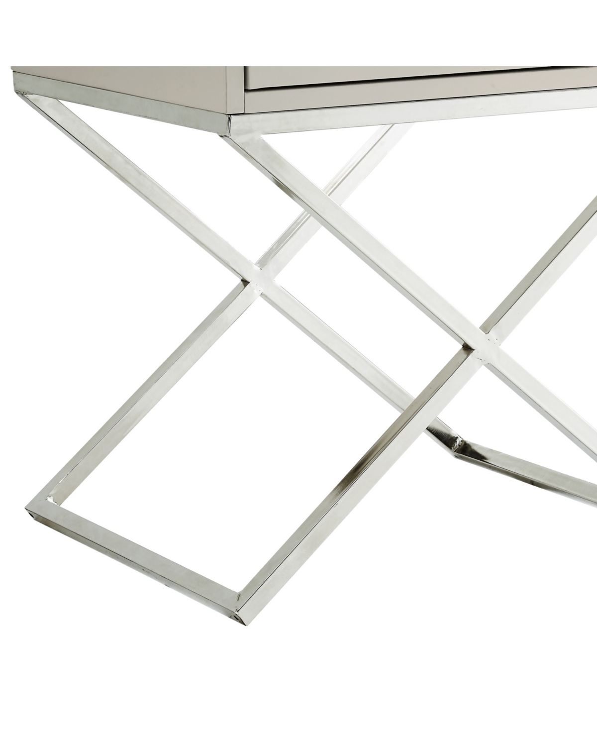 Inspired Home Gekko Lacquer Nightstand with Metal X-Legs