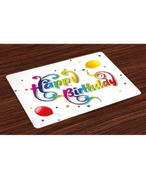 Ambesonne Birthday Place Mats Set of 4