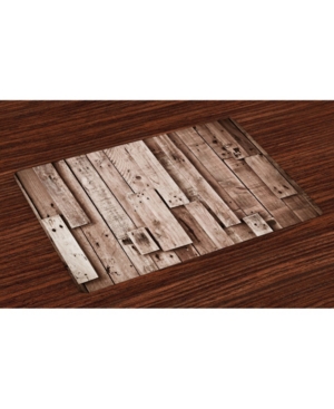 Ambesonne Wooden Place Mats Set of 4