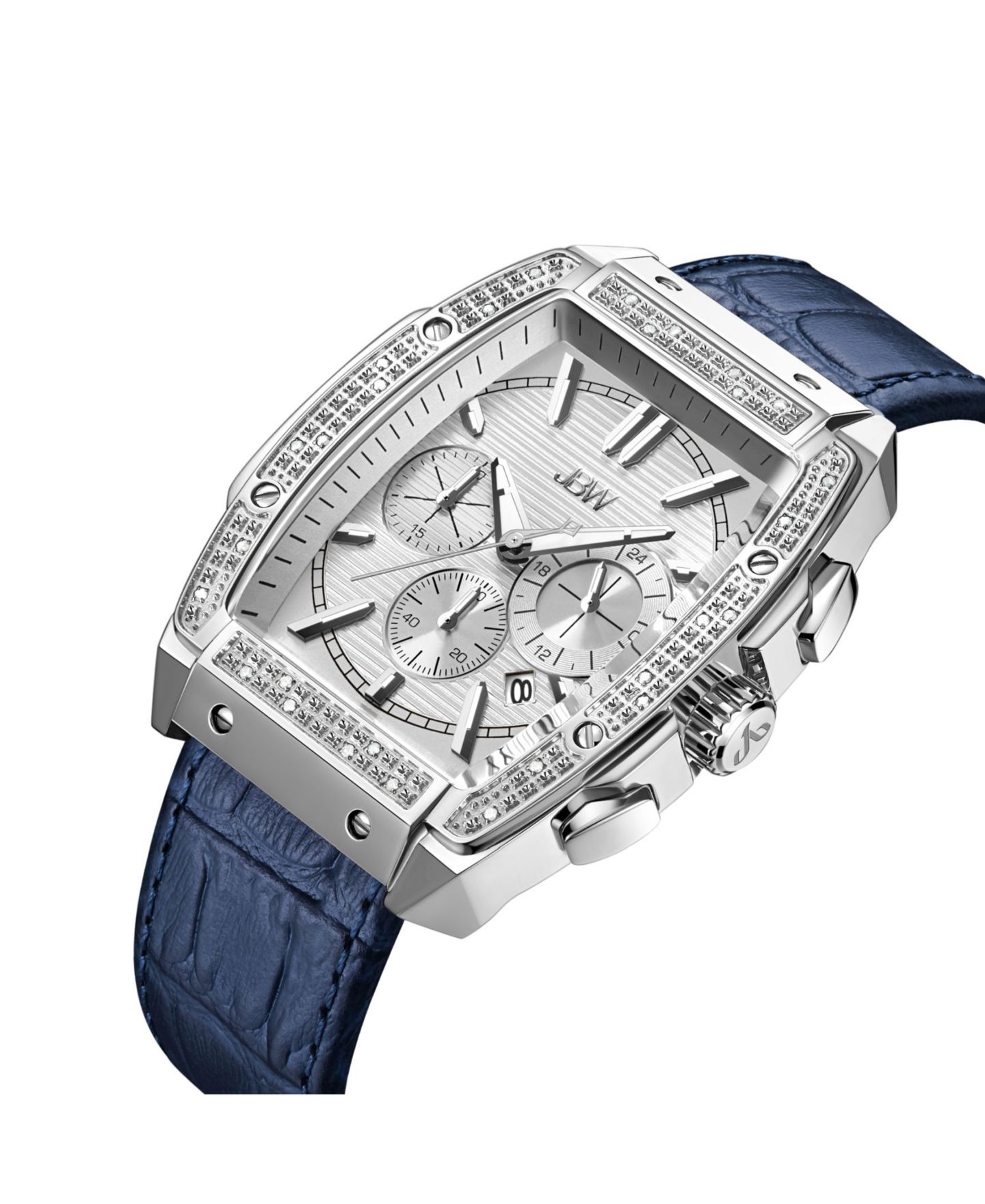 Мужские часы Jbw Echelon Diamond (1/4 ct. t.w.) Watch in Stainless Steel 41mm, цвет: Синий — фото 2