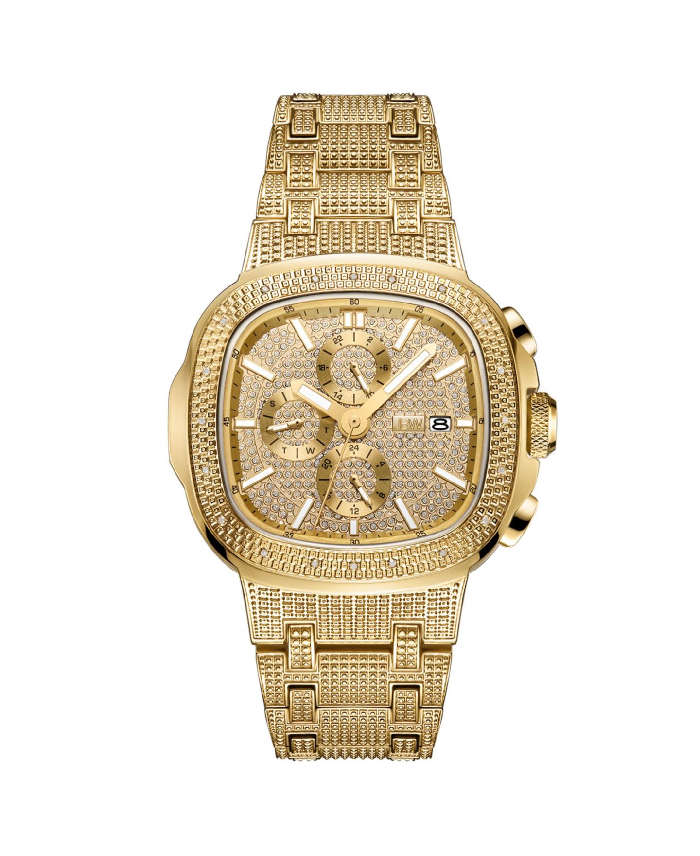 Мужские часы Jbw Diamond (1/5 ct. t.w.) Watch in 18k Gold-plated Stainless-steel Watch 48mm — фото 1