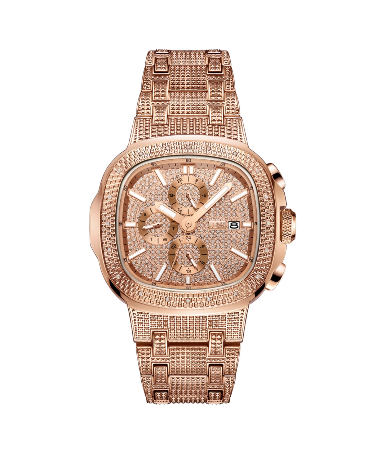 Jbw Men's Diamond (1/5 ct. t.w.) Watch in 18k Rose Gold-plated Stainless-steel Watch 48mm