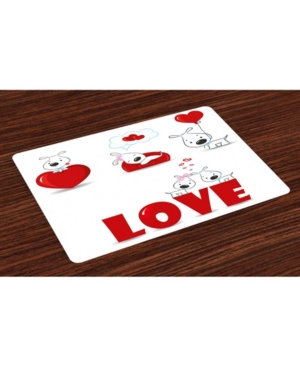 Ambesonne Valentines Day Place Mats Set of 4