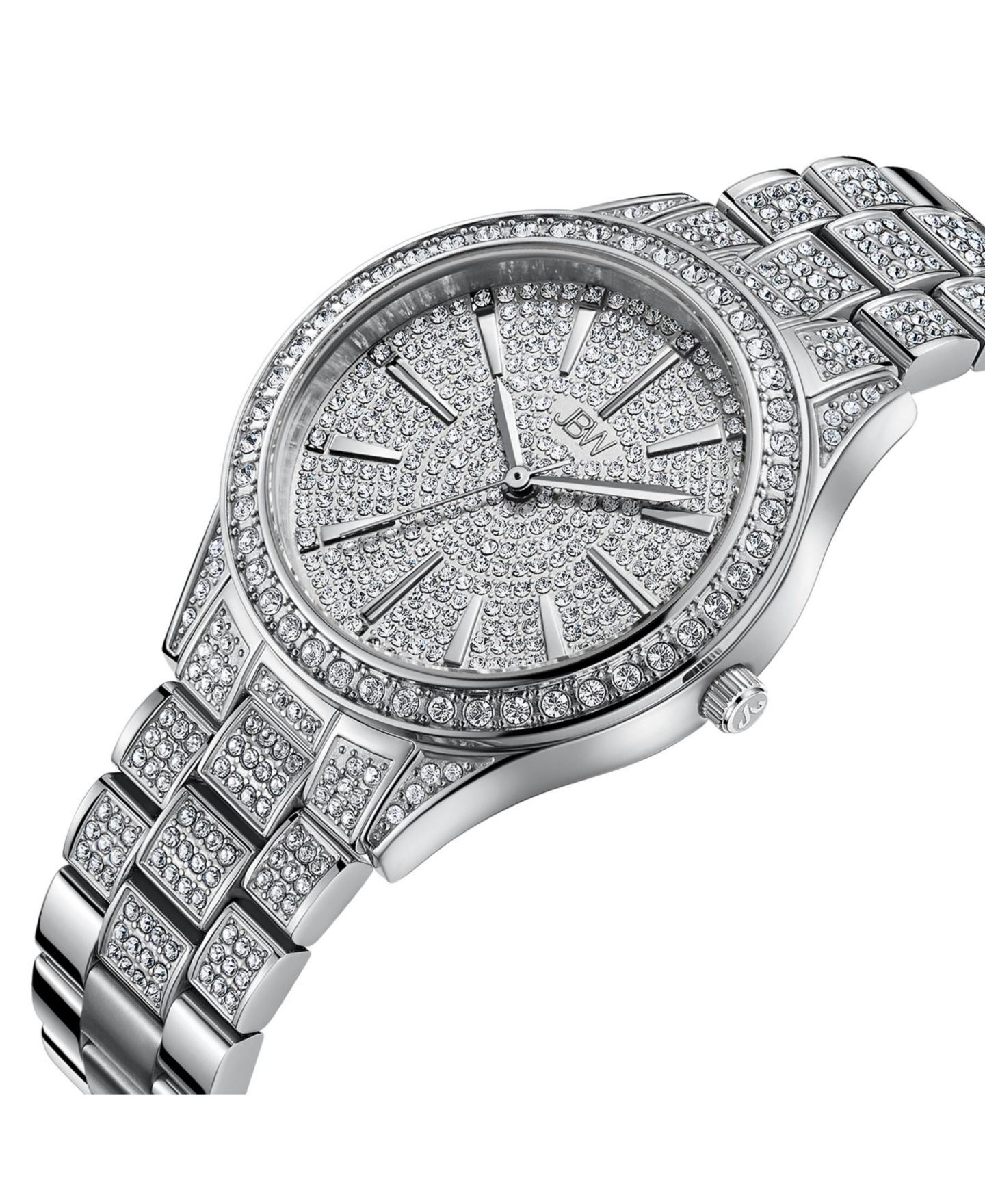 Женские часы Jbw Cristal Diamond (1/8 ct. t.w.) Watch in Stainless Steel Watch 38mm, цвет: Серебряный — фото 2