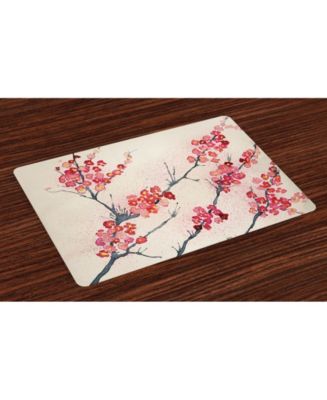 Ambesonne Floral Place Mats, Set of 4 - Macy's