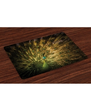 Ambesonne Peacock Place Mats Set of 4
