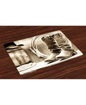 Ambesonne Western Place Mats Set of 4