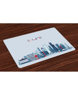 Ambesonne Chicago Skyline Place Mats Set of 4