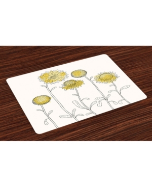 Ambesonne Flower Place Mats Set of 4