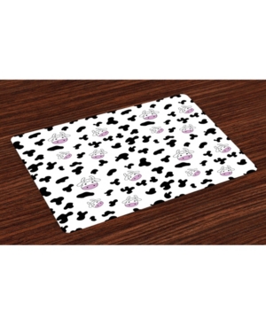 Ambesonne Cow Print Place Mats Set of 4