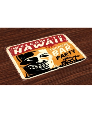 Ambesonne Tiki Bar Place Mats Set of 4