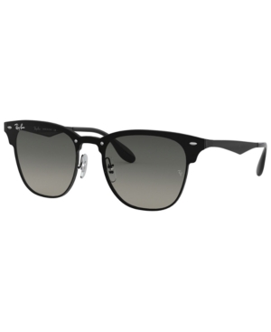 Ray Ban Ray-ban Sunglasses, Rb3576n 47 Blaze Clubmaster In Demi Gloss Black/grey Gradient Dark Grey