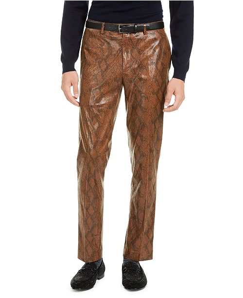 Tallia Men S Brown Snakeskin Pants Reviews Pants Men Macy S