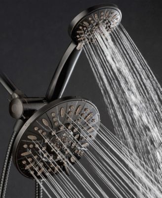 High-Pressure 48-Setting Dual Shower Head Combo with Extra-long 6 Foot Hose