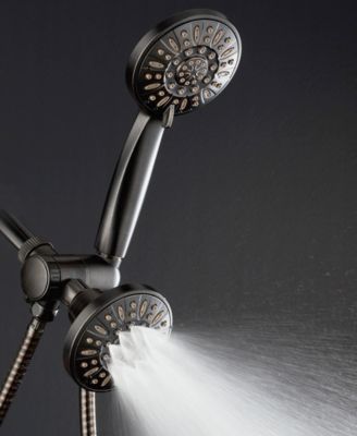 High-Pressure 48-Setting Dual Shower Head Combo with Extra-long 6 Foot Hose