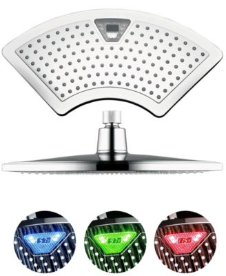 DreamSpa AquaFan 12-inch Rainfall LED Shower Head with Color-Changing LED/LCD Temperature Display