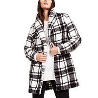Calvin Klein Womens Plaid Fleece Flyaway Jacket