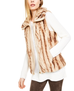Calvin Klein Marled Faux-fur Vest In Latte Multi | ModeSens