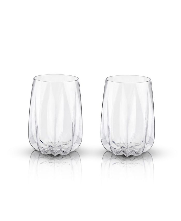 Viski Raye Cactus Crystal Wine Glasses Set Of 2 20 Oz Macy S