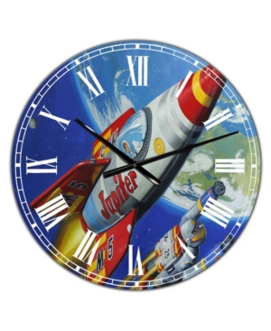 Designart Space Patrol 2 Large Modern Wall Clock - 36