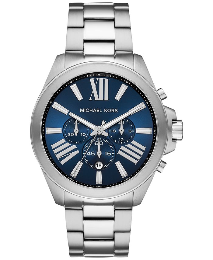 Michael Kors Men's Chronograph Wren Stainless Steel Bracelet Watch 44mm &  Reviews - All Watches - Jewelry & Watches - Macy's