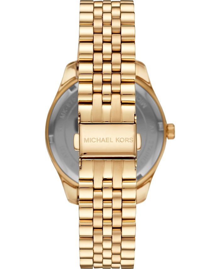 Michael Kors Men's Lexington Gold-Tone Stainless Steel Bracelet Watch ...