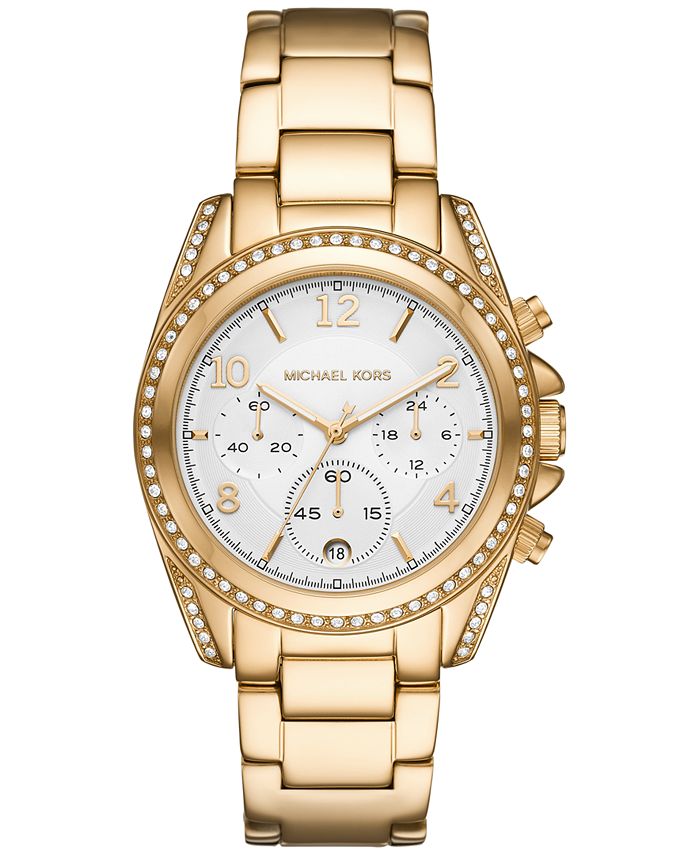 Michael Kors Women's Chronograph Blair Gold-Tone Stainless Steel Bracelet  Watch 39mm & Reviews - All Watches - Jewelry & Watches - Macy's