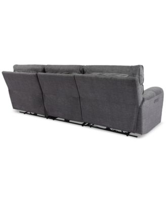CLOSEOUT! Hutchenson 3-Pc. Fabric Sectional with 3 Power Recliners and Power Headrests