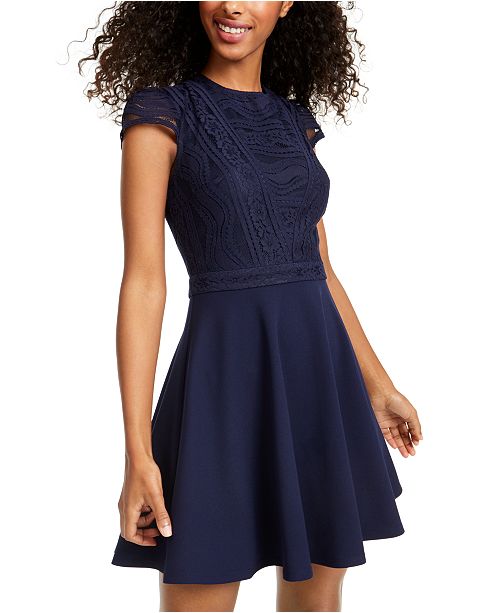 City Studios Juniors Lace Top Dress Reviews Dresses Juniors