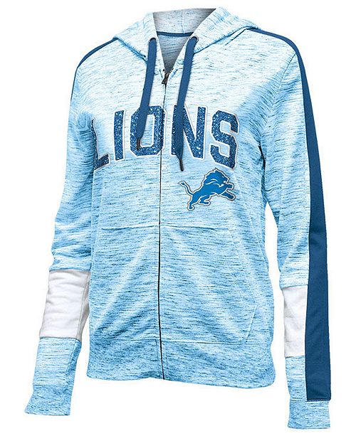 5th Ocean Women S Detroit Lions Space Dye Full Zip Hoodie