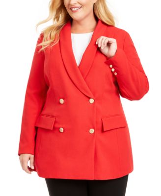 women's plus size double breasted coat