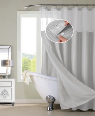 Waffle Complete Shower Curtain With Detachable Liner, 70" x 72"