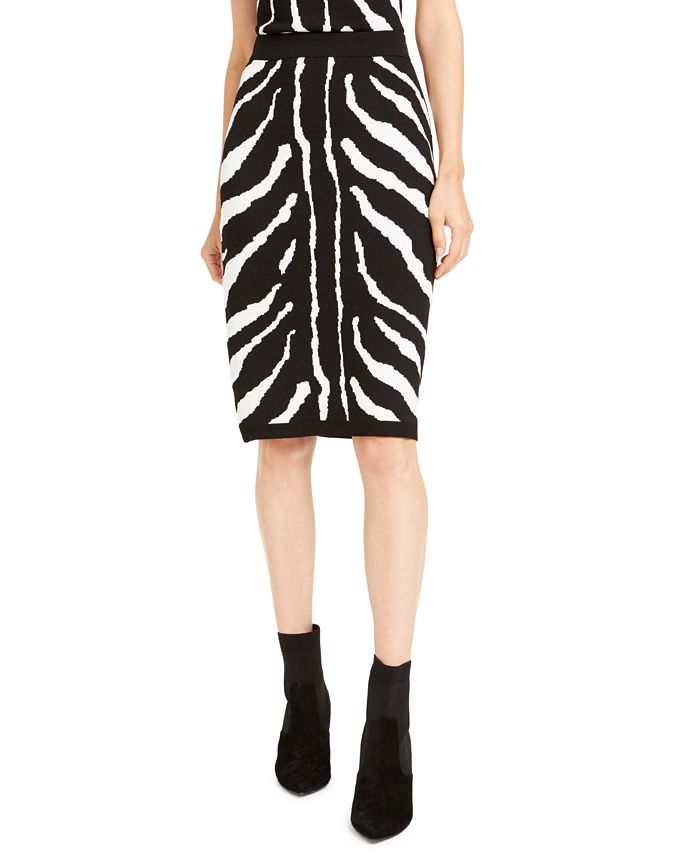 Bar III Zebra-Print Sweater Pencil Skirt, Created for Macy's & Reviews ...