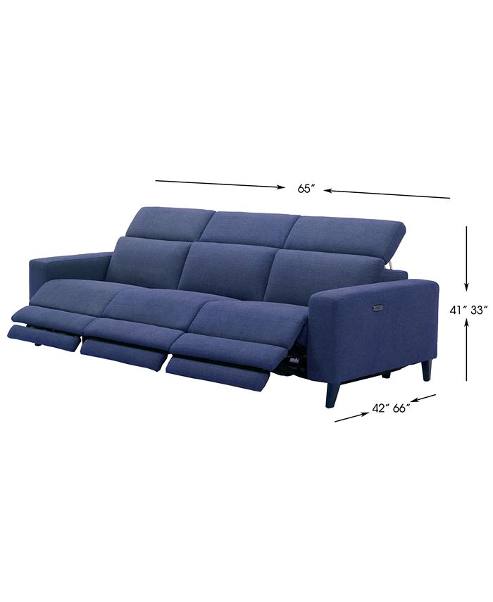 Furniture CLOSEOUT! Sleannah 3Pc. Fabric Sofa with 3 Power Recliners