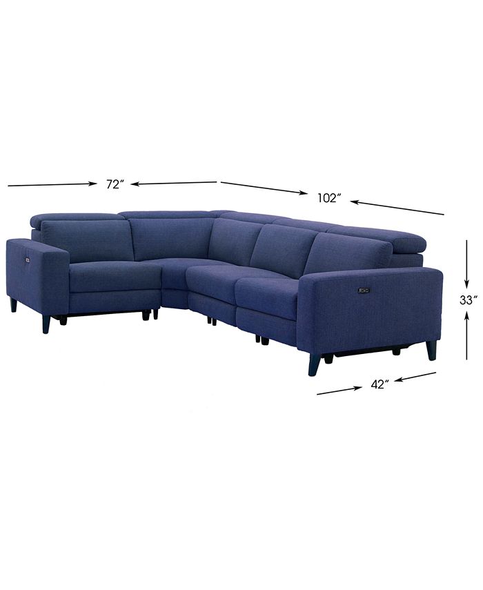 Furniture CLOSEOUT! Sleannah 4Pc. Fabric "L" Shape Sectional with 2