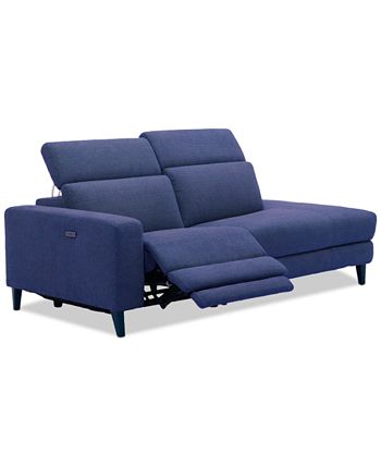 Furniture - Sleannah 2-Pc. Fabric Bumper Sectional with Power Recliner