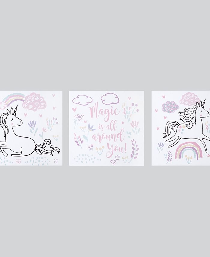 Trend Lab - Magical Unicorn Canvas Wall Art 3-Pack