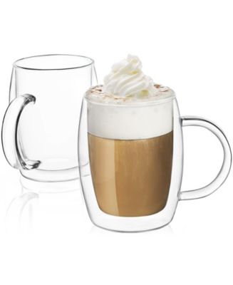 JoyJolt Aroma Double Wall Glass Coffee Mugs, Set of 2 - Macy's