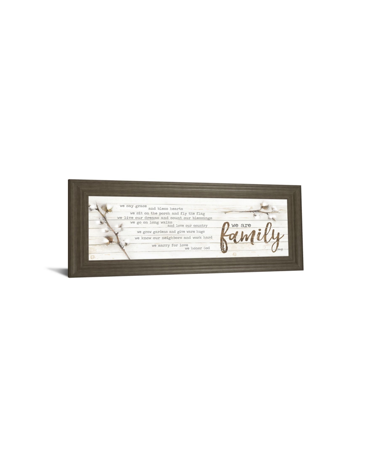 Classy Art We Are Family by Marla Rae Framed Print Wall Art,