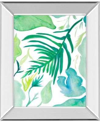 Green Water Leaves I by Kat Papa Mirror Framed Print Wall Art, 22" x 26"