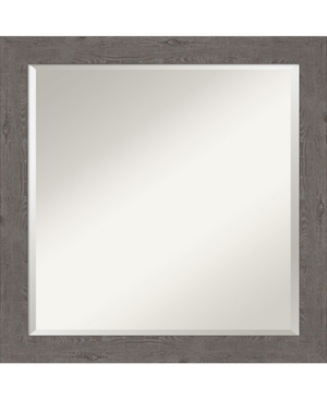 Amanti Art Rustic Plank Framed Bathroom Vanity Wall Mirror, 23.25" X 23.25" In Gray