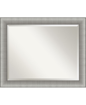 Amanti Art Elegant Brushed Framed Bathroom Vanity Wall Mirror, 32.75" X 26.75" In Silver