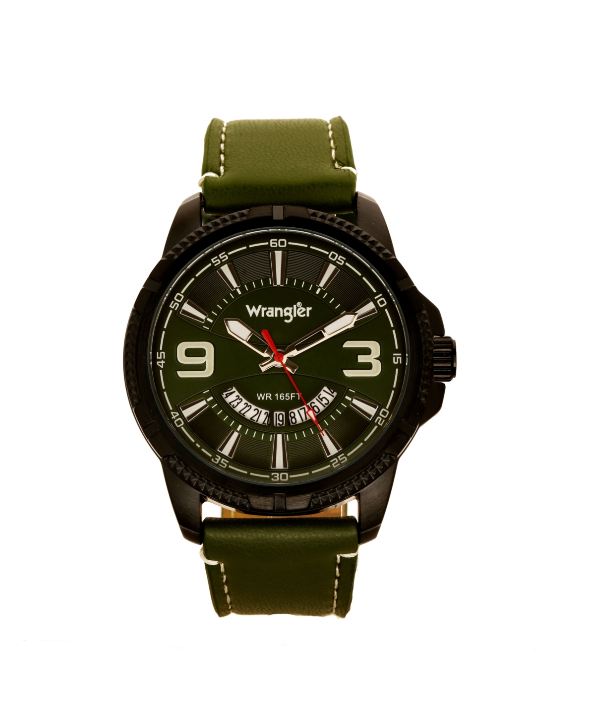 Men's Watch, 48MM Black Ridged Case with Green Zoned Dial, Outer Zone is Milled with White Index Markers, Outer Ring Has is Marked with White