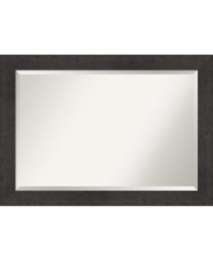 Amanti Art Rustic Plank Framed Bathroom Vanity Wall Mirror, 41.38" X 29.38" In Dark Brown
