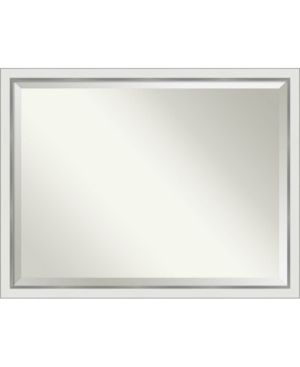 Amanti Art Eva Silver-tone Framed Bathroom Vanity Wall Mirror, 43.12" X 33.12" In White