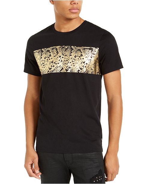 Guess Men S Gold Snakeskin Graphic T Shirt Reviews T Shirts