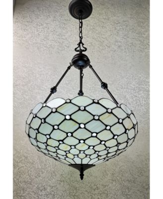 Tiffany Style 2-Light Jeweled Hanging Candelier Lamp