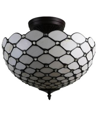 Tiffany Style 2-Light Jeweled Pendant Lamp